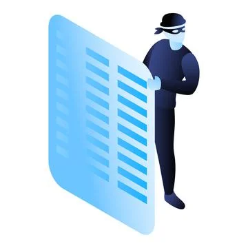 Hide hacker action icon, isometric style Stock Illustration