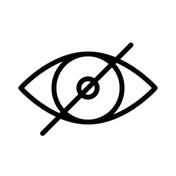 Hide icon linear logo mark in black and white Stock Illustration