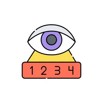 Hide password line icon. Isolated vector element. Stock Illustration