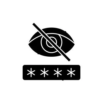Hide password line icon. Isolated vector element. Stock Illustration