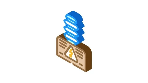 Hidh electricity isometric icon animation Stock Footage 327290803