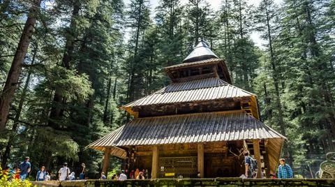 Hidimba Devi Temple located in Manali, Himachal Pradesh Stock Photos