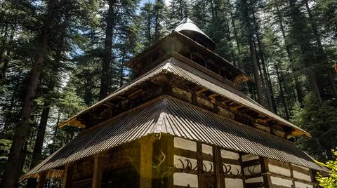 Hidimba Devi Temple located in Manali, Himachal Pradesh Stock Photos