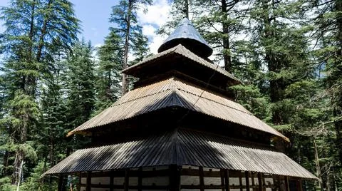 Hidimba Devi Temple located in Manali, Himachal Pradesh Stock Photos