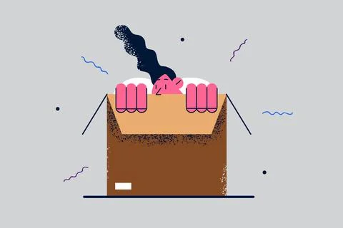Hiding and parcel package concept Stock Illustration