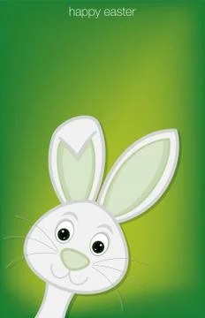Hiding Easter Bunny card in vector format. Stock Illustration