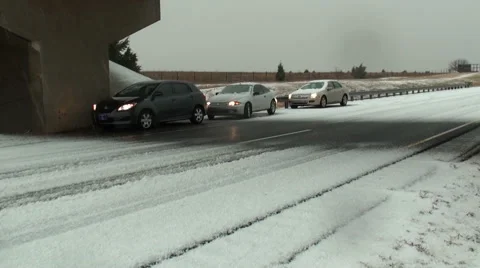 Hiding from Hail Stock Footage 54749511