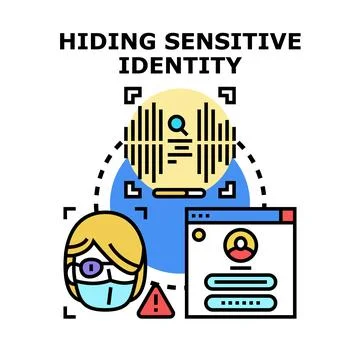 Hiding sensitive identity for data protection and privacy Stock Illustration