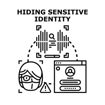 Hiding sensitive identity for data protection and privacy Stock Illustration