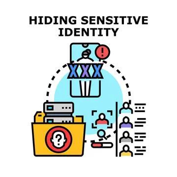 Hiding sensitive identity information and anonymizing data イラスト素材
