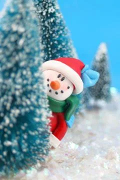 Hiding Snowman Stock Photos