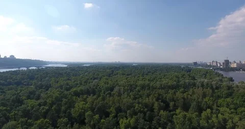 Hidropark Island Dnepr River Stockbeeldmateriaal 75130064