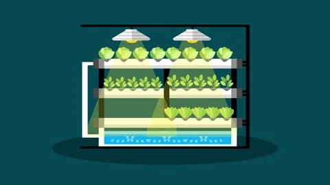 Hidroponik animated illustration 库存影片 320600211