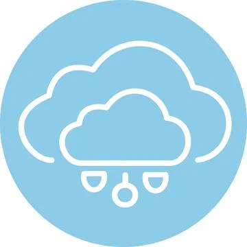 Hierarchical cloud network connection flat graphic Иллюстрация