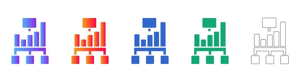 Hierarchical Data Chart Icons Illustration