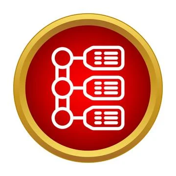 Hierarchical data organization flowchart outlining steps icon Stock Illustration