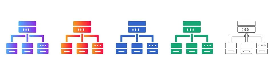 Hierarchical Data Structure Icons Illustration