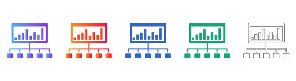 Hierarchical Data Structure Icons Illustration
