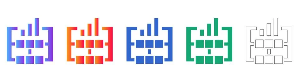 Hierarchical Data Structure Icons 库存插图
