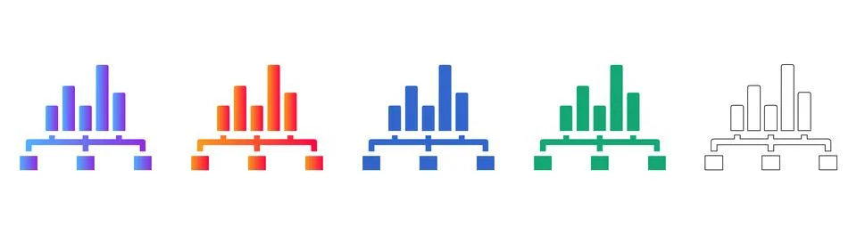 Hierarchical Data Structure Icons Illustrazione stock
