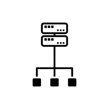 Hierarchical Database Architecture and Network Topology Icon Illustrazione stock