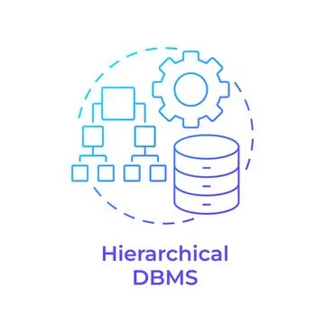 Hierarchical dbms blue gradient concept icon Stock Illustration
