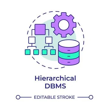 Hierarchical dbms multi color concept icon Stockillustratie