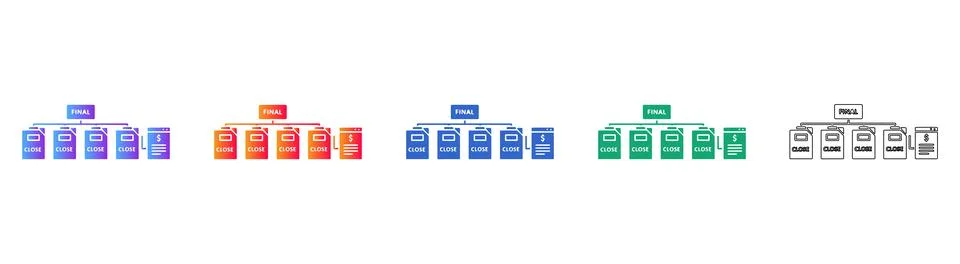 Hierarchical Document Structure Icons イラスト素材
