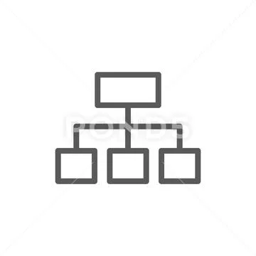 Hierarchical graph structure line icon. Stock Illustration