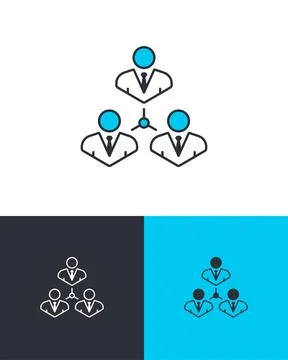 Hierarchical Organization Chart or Teamwork Icon Stock Illustration