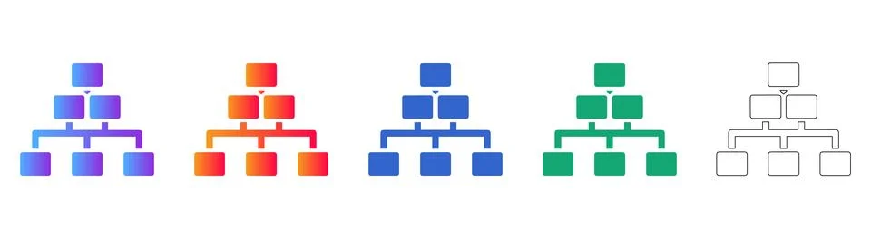 Hierarchical Organization Structure Chart Icons Stock Illustration