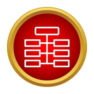 Hierarchical organization structure flowchart diagram icon Stock Illustration