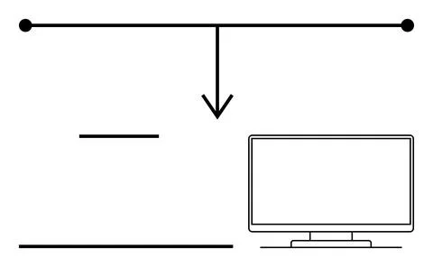 Hierarchical Structure with Arrow Pointing to Computer Monitor Representing.. Stock Illustration