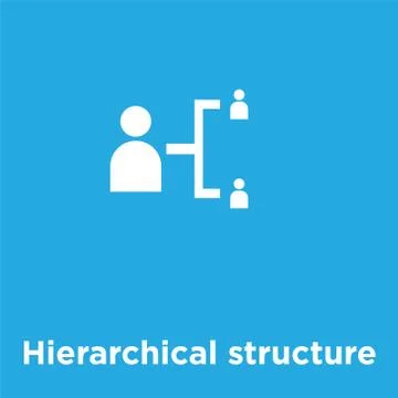 Hierarchical structure icon isolated on blue background Stock Illustration