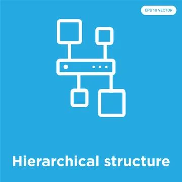 Hierarchical structure icon isolated on blue background Free Stock Illustration