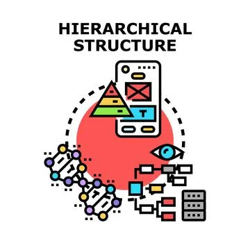 Hierarchical structure organizing data and information architecture Stock Illustration