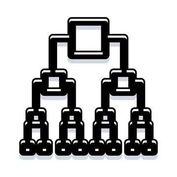 Hierarchical structure showing data organization and connections Stock Illustration