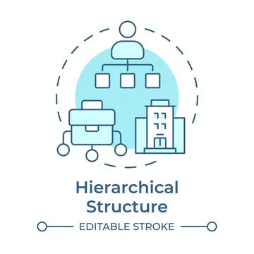 Hierarchical structure soft blue concept icon Stock Illustration