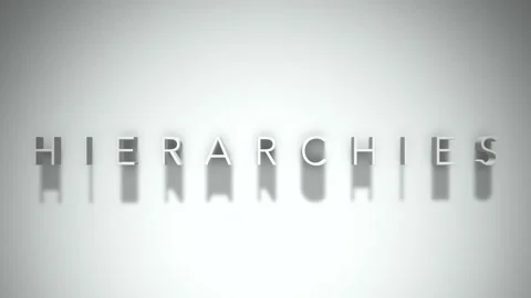 Hierarchies 3D title animation with shadows on a white background Stock Footage 297268677