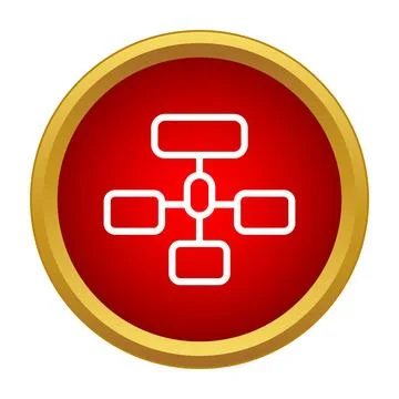 Hierarchy chart icon displaying data organization and connection Stock Illustration