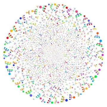 Hierarchy Cycle Exploding Globula 스톡 일러스트