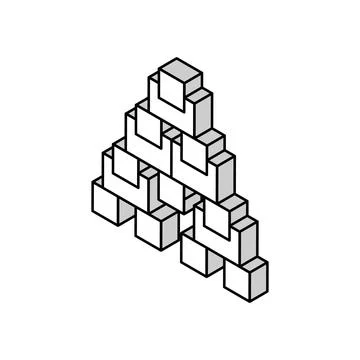 Hierarchy diagram isometric icon vector illustration Stock Illustration