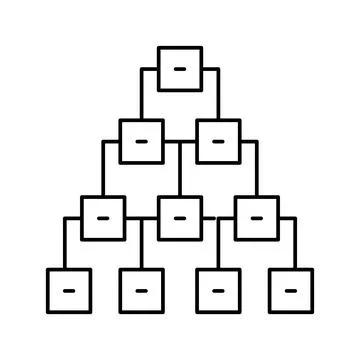 Hierarchy diagram line icon vector illustration イラスト素材