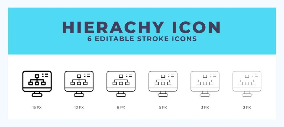 Hierarchy editable line icon. Vector illustration with different stroke. Stock Illustration