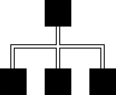 Hierarchy icon, black silhouette. Highlighted on a white background. Stock Illustration