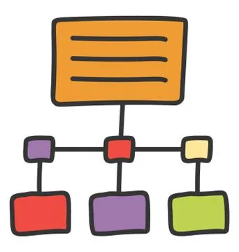 Hierarchy icon in doodle vector Stock Illustration