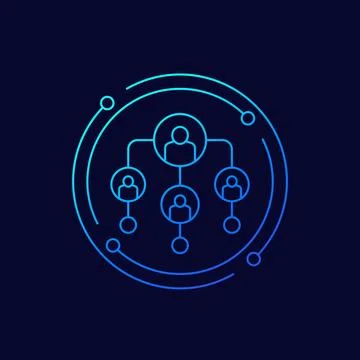 Hierarchy icon with people, linear design Stock Illustration
