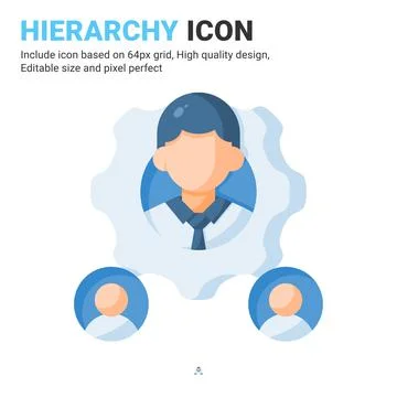 Hierarchy icon vector with flat color style isolated on white background 스톡 일러스트