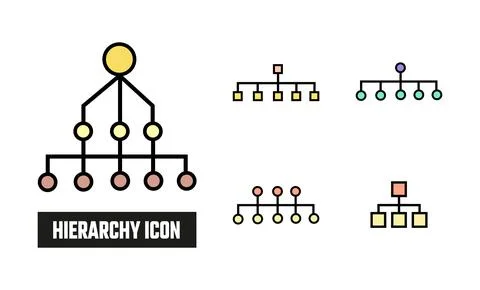 Hierarchy Icon Vector Illustration. Hierarchy Lineal Color Icon Stock Illustration