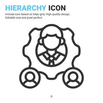 Hierarchy icon vector with outline style isolated on white background 스톡 일러스트